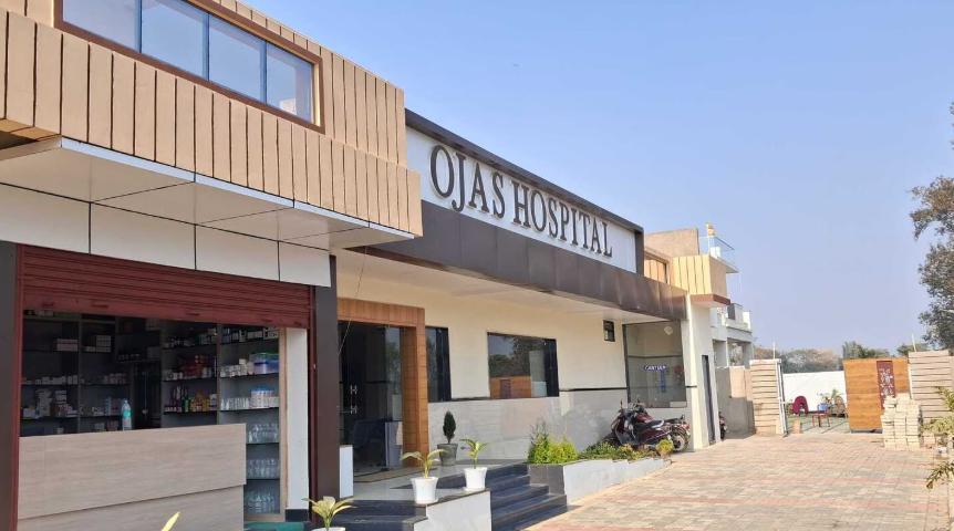 OJAS Hospital building on Bilaspur Road